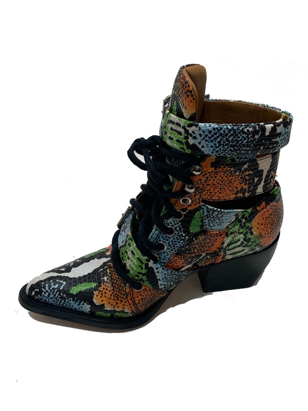 chloe multicolor python-print ankle boots - Picture 5 of 8